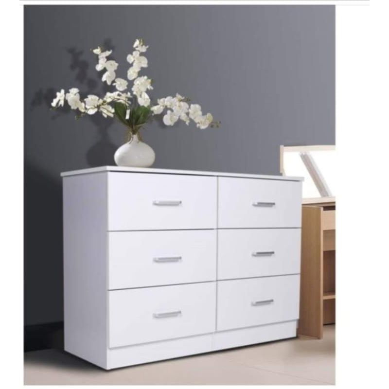 White Drawers Storage Unit, 100cm - D120