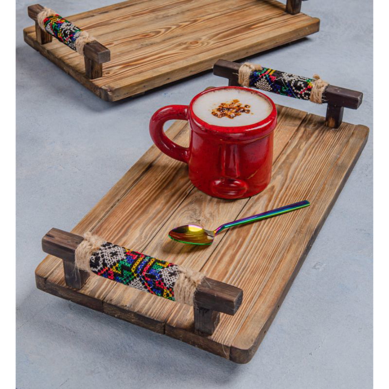 Rectangular Wooden Serving Tray, 35 CM - 2006