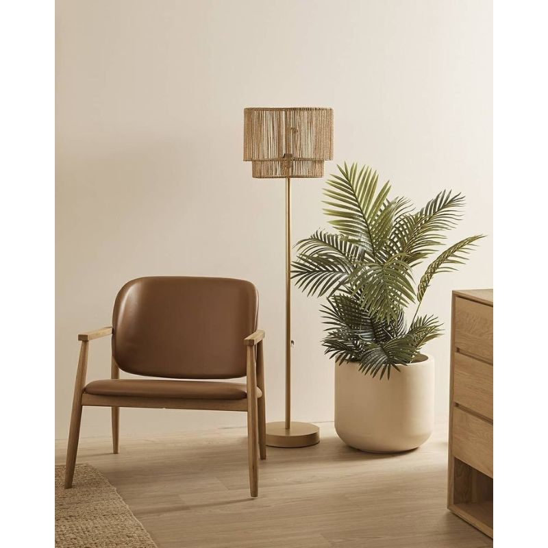 Floor Lamp, 150x40 cm, Gold / Beige - C051