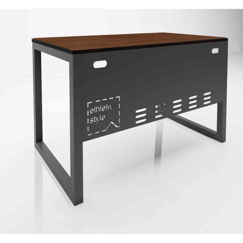 Modern Office Desk, Multiple Sizes, Black & Brown - KM-EG13-35