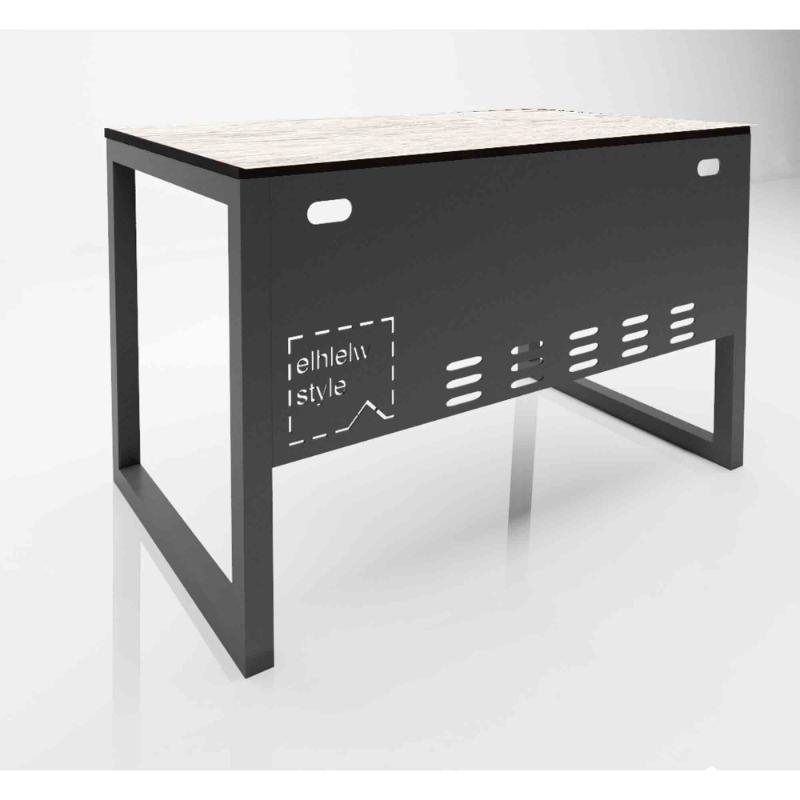 Modern Office Desk, Multiple Sizes, Black & White - KM-EG13-38