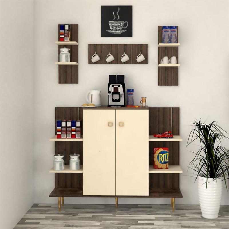 ركن قهوة، 100 سم، أبيض / بنى - KM-EG83-56