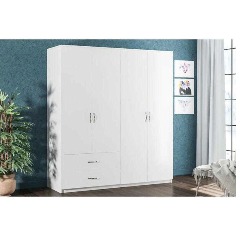 Wardrobe, 160 cm, White - KM-EG83-89