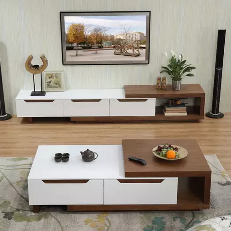 TV unit with coffee unit, 150 cm, beige / white - KM-EG86-92