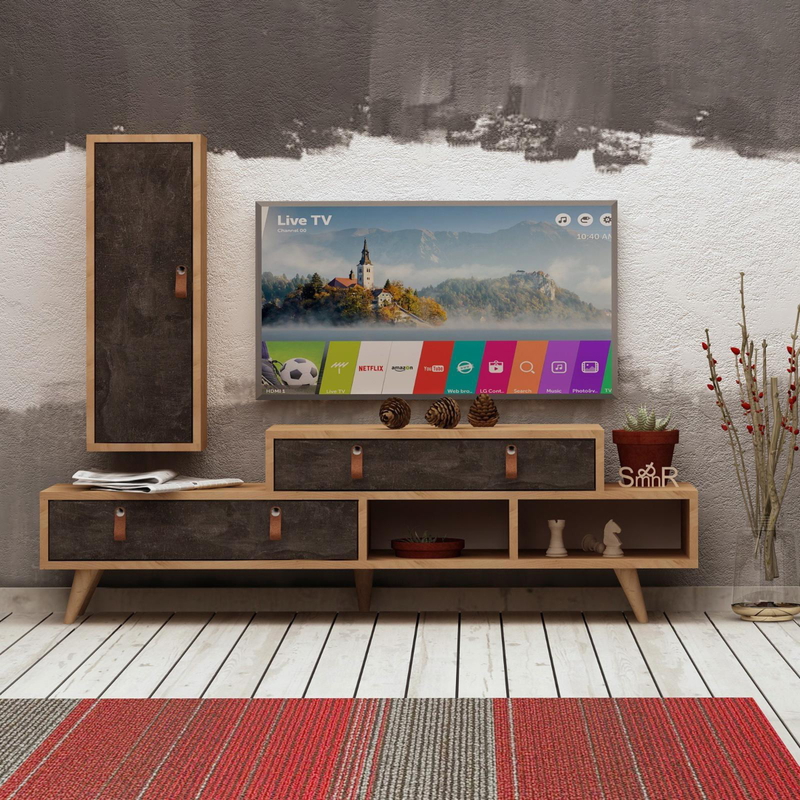 TV unit, 180 cm, Brown - KM-EG28-204