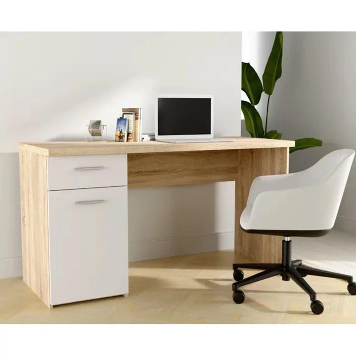 Desk, 120 cm, Beige/White - KM-EG95-26 | كيميت - kemitt