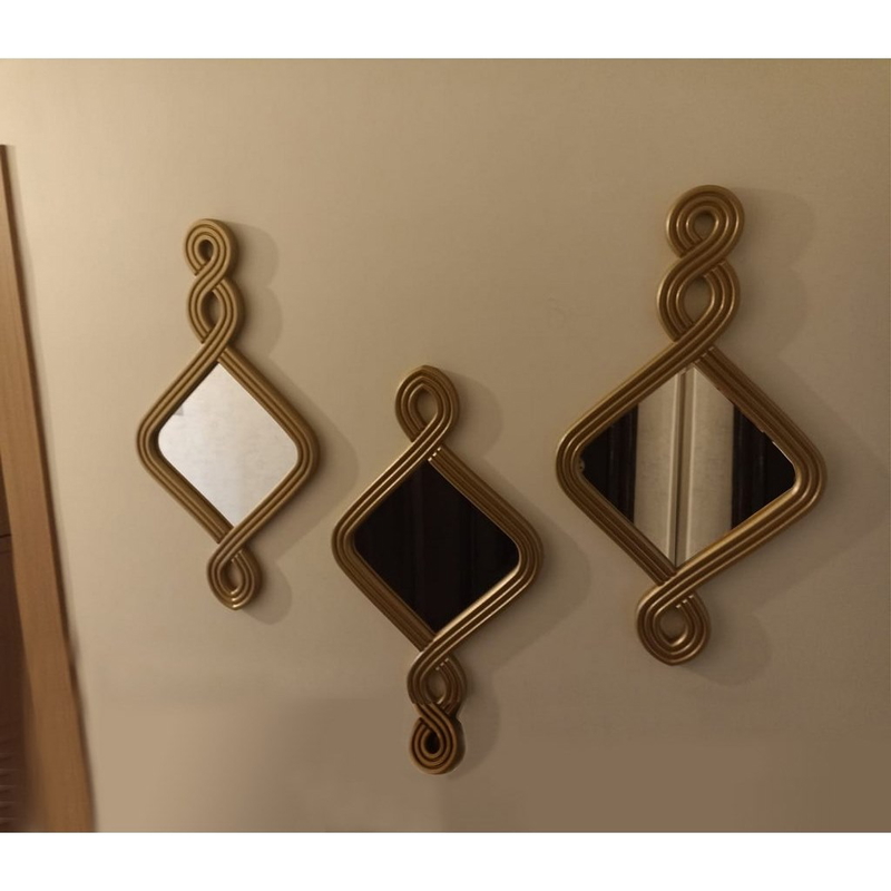 Wall Mirror, 3 Pcs, Gold - KM-EG102-150