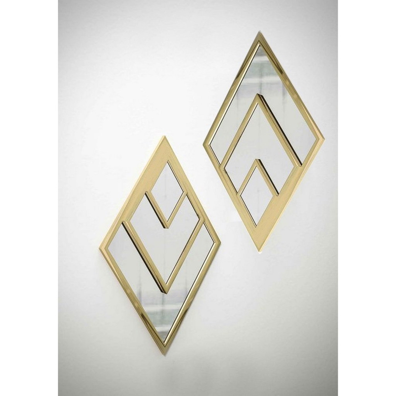 Wall Mirror, 2 Pcs, Gold - KM-EG102-158