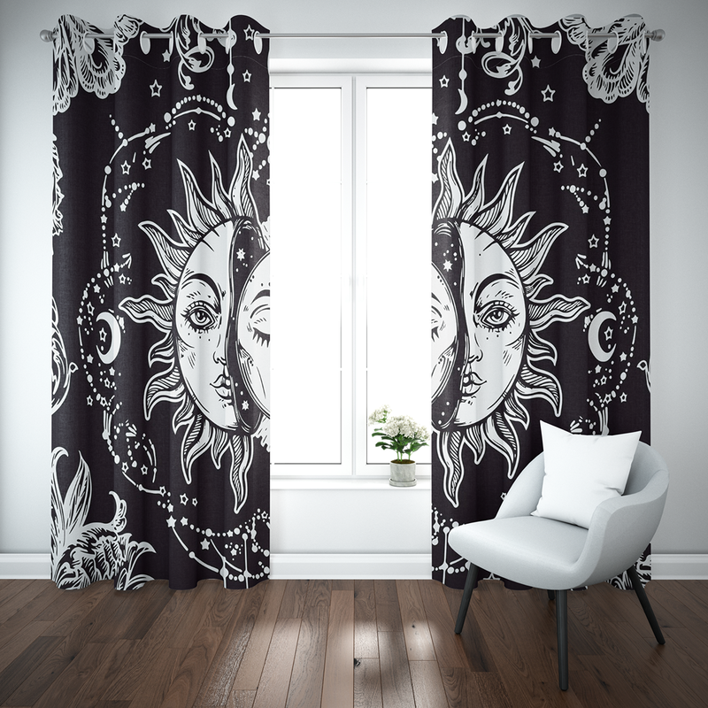 Curtain, 280 cm, Black/White - KM-EG37-49