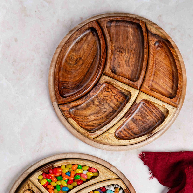 Nuts Platter, 30 cm, Brown - KM-EG55-77