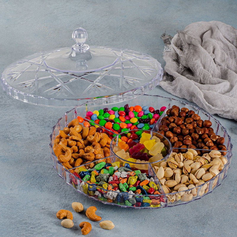 Nuts Platter, 30 cm, Clear - KM-EG55-85