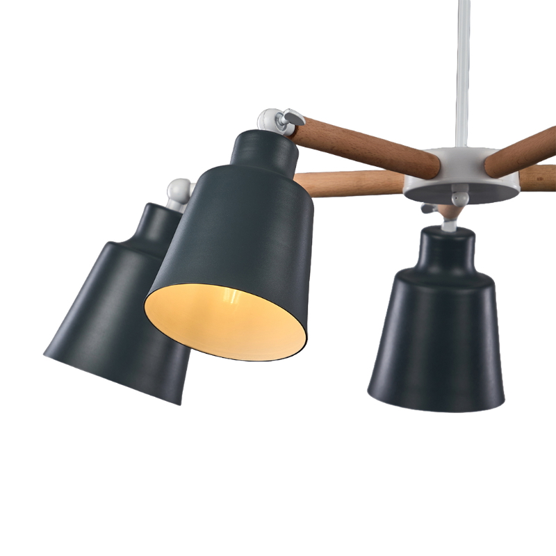 Modern Fan Chandelier, 5 Bulb, Dark Grey - KM-EG43-71