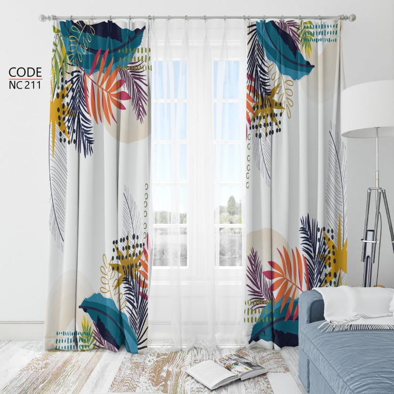 Curtain, Two pieces, Multicolor - KM-EG112-31