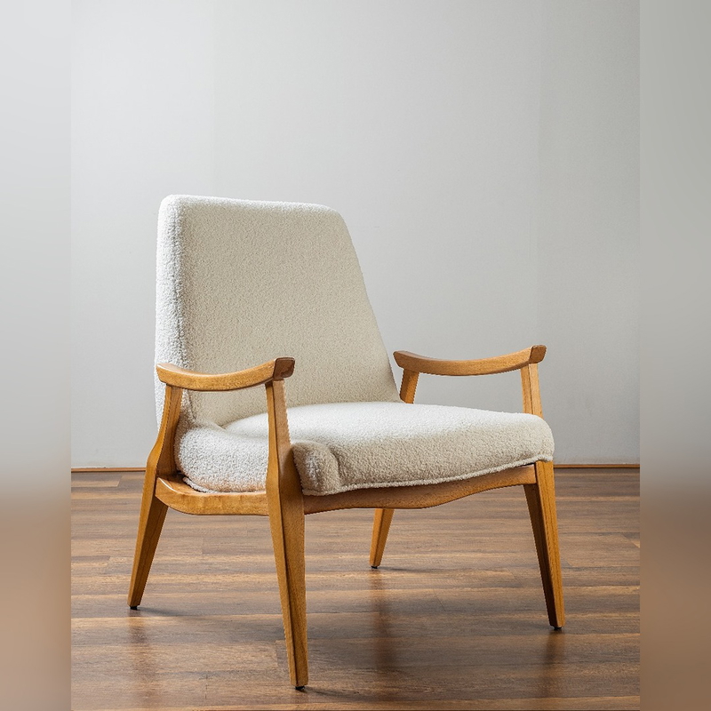 Chair, 70 cm, Off White/Brown - KM-EG89-26