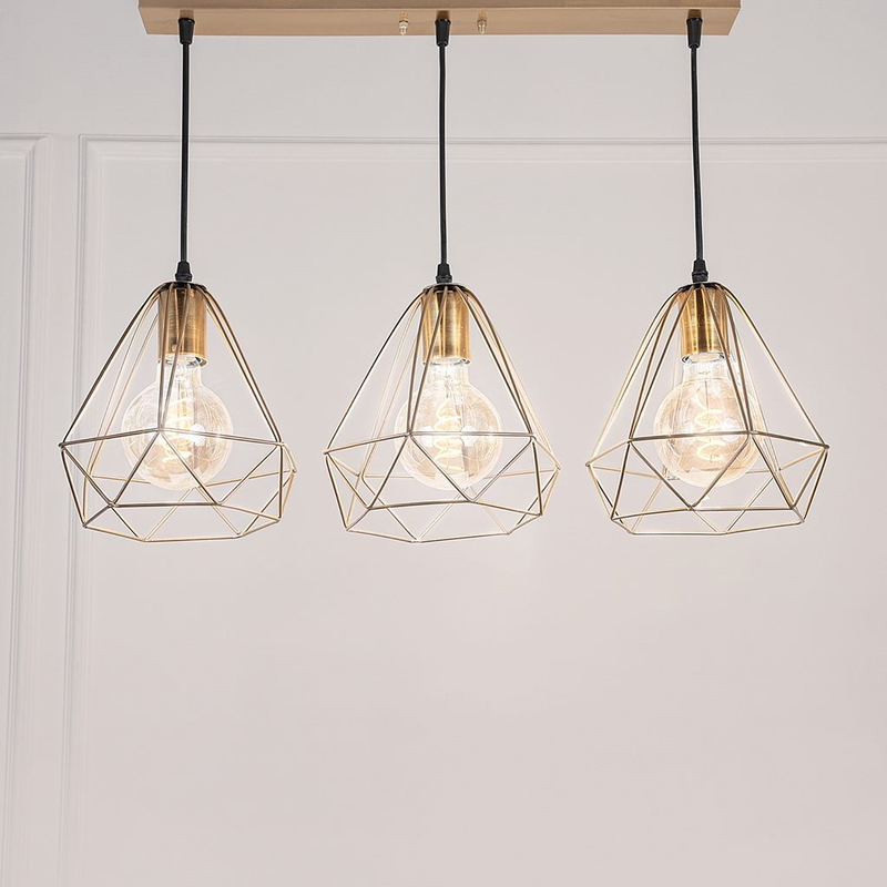 Triple Chandelier, 80×50 cm, Gold - KM-EG6-155