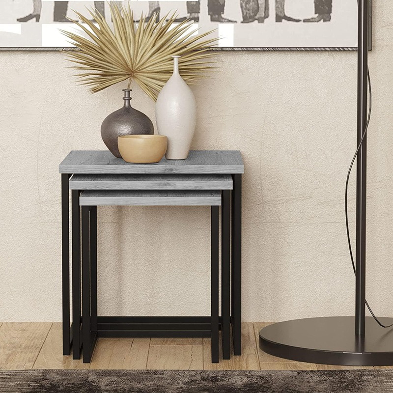 Side Table, 40 cm, Grey/Black - KM-EG116-10