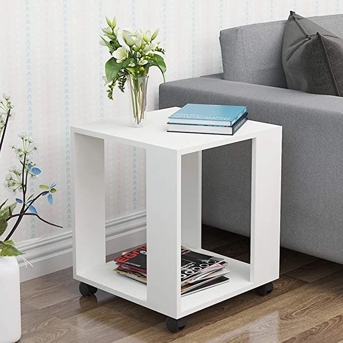 Side Table, 50 cm, White - KM-EG114-28