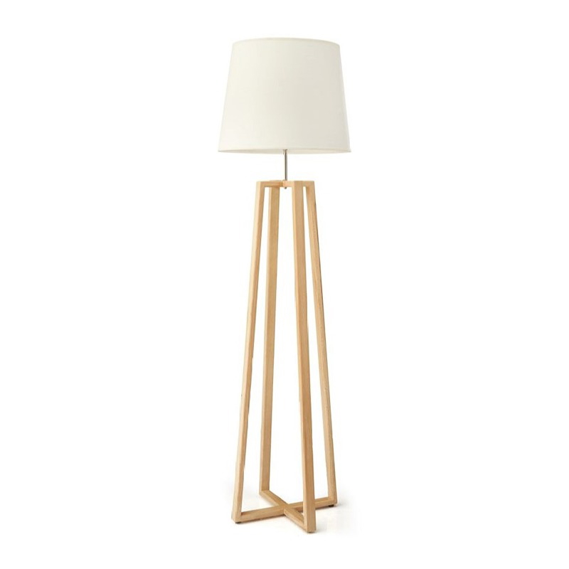 Floor Lamp, 150×40 cm, Light Wood/White - KM-EG24-51