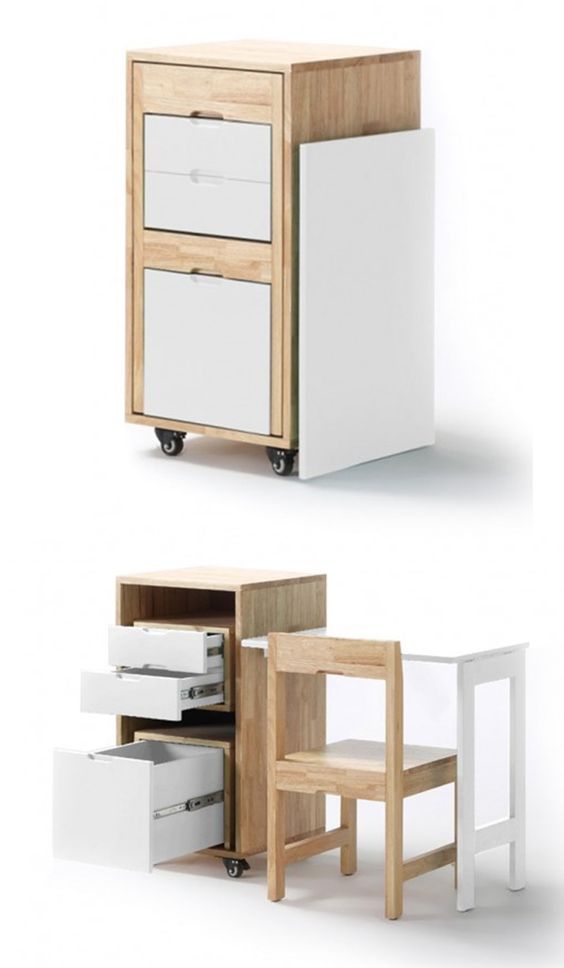 Desk Set, 57 - 150 cm, White/Wood - KM-EG114-22