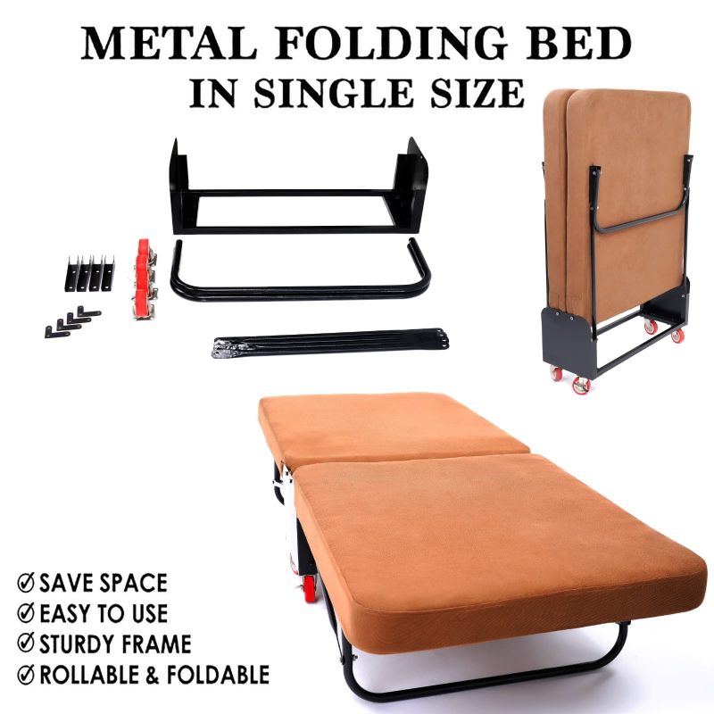 Folding Bed, 80 cm, Black - KM-EG119-10