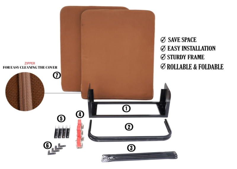 Folding Bed, 80 cm, Black - KM-EG119-10