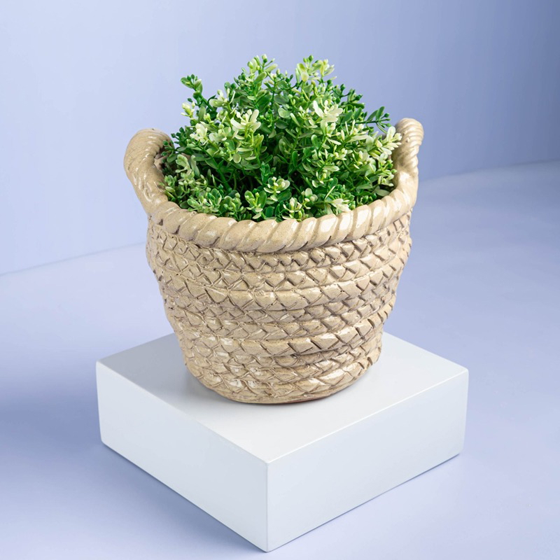 Weaved Basket Plant Pot, Medium, Beige - KM-EG55-110