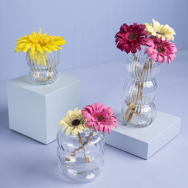 Blossom Vase Set, 3 Pcs, Transparent - KM-EG55-112