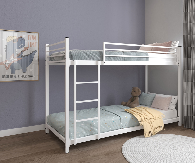 Steel Bunk bed, 81×130×203 cm - White