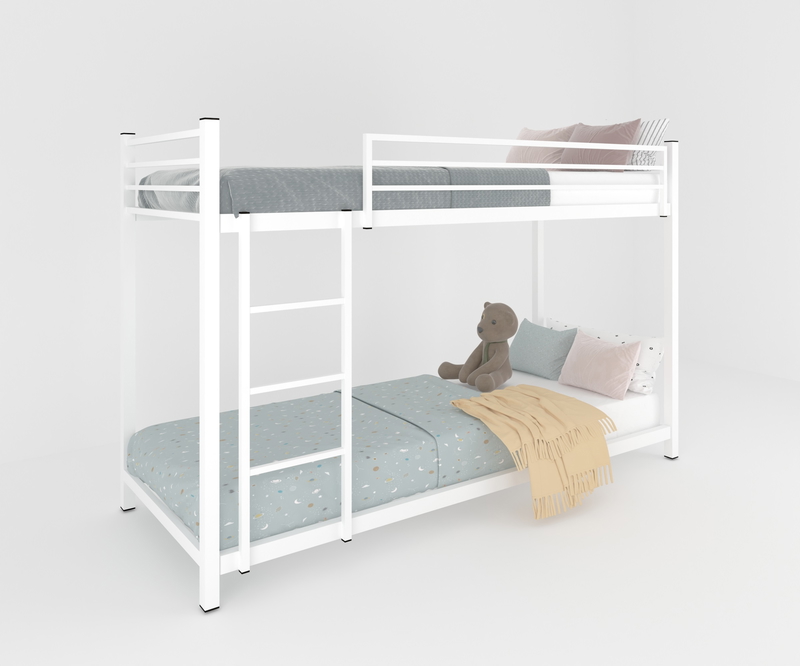 Steel Bunk bed, 81×130×203 cm - White