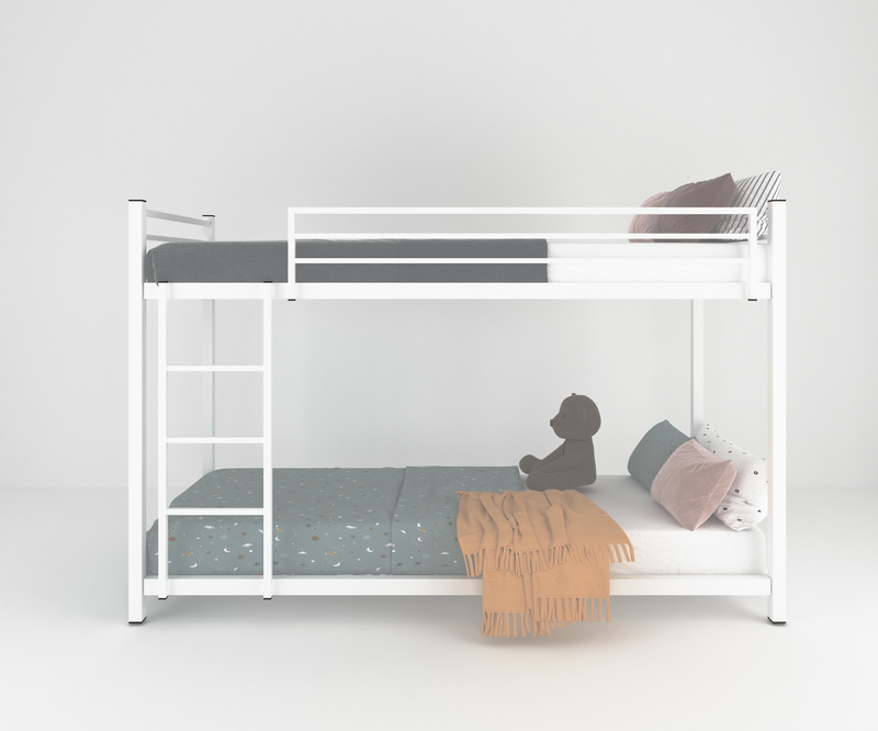 Steel Bunk bed, 81×130×203 cm - White