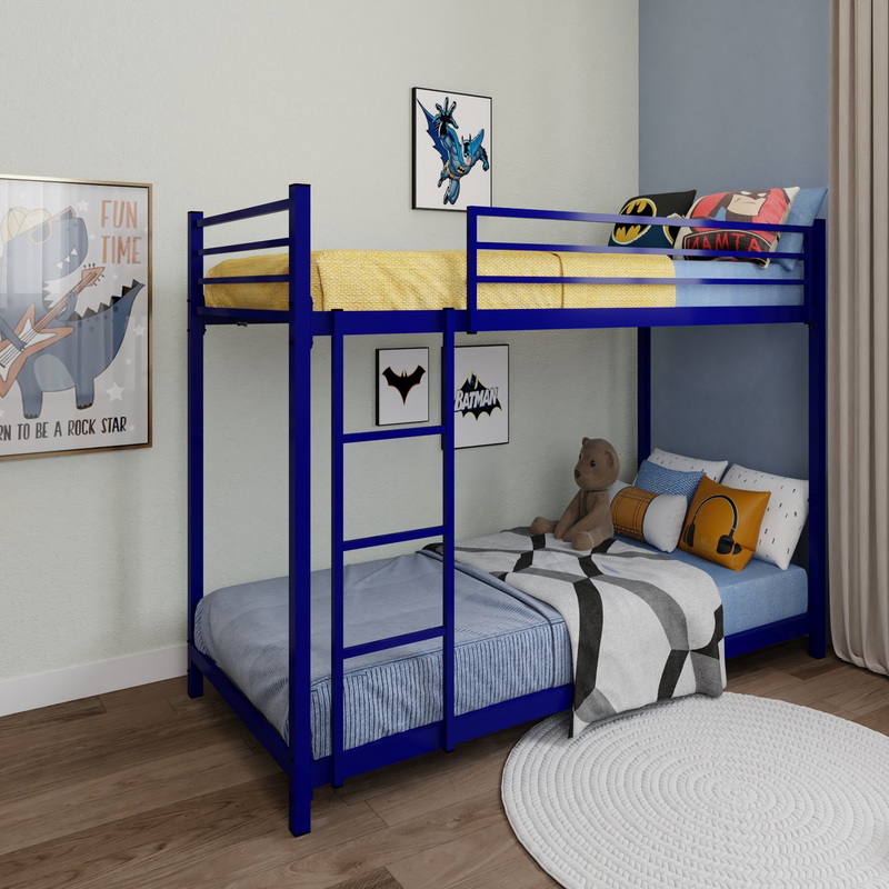 Bed 2 Floors, 91 cm, Blue - KM-EG119-18