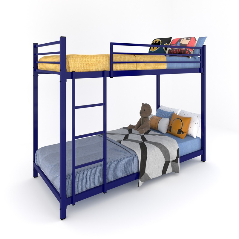 Bed 2 Floors, 91 cm, Blue - KM-EG119-18