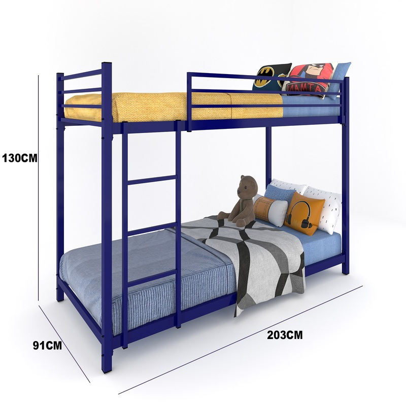 Bed 2 Floors, 91 cm, Blue - KM-EG119-18