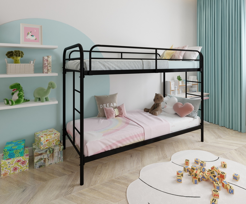 Bed 2 Floors, 91 cm, Black - KM-EG119-23