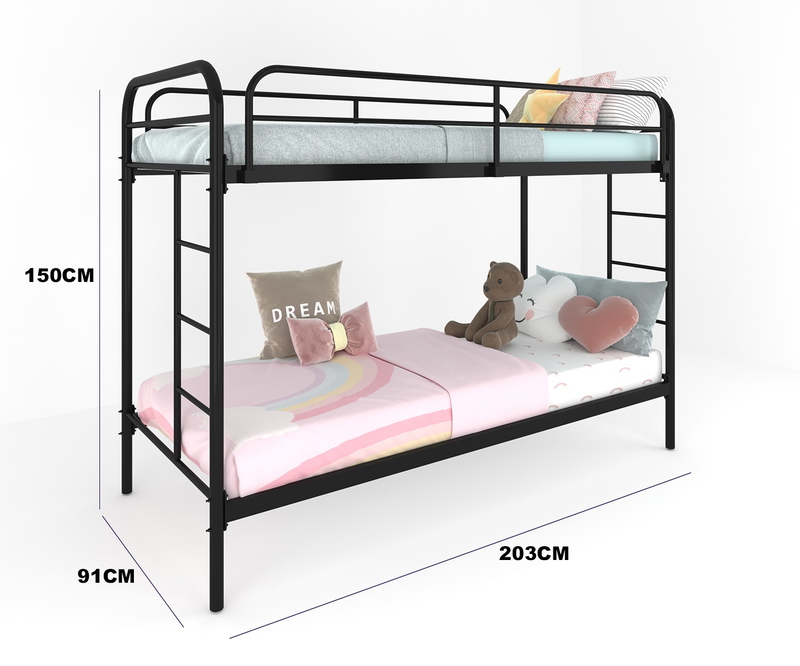 Bed 2 Floors, 91 cm, Black - KM-EG119-23