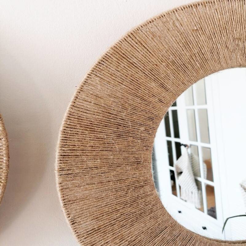 Jute Mirror, 50 × 50 cm, Beige - KM-EG24-83