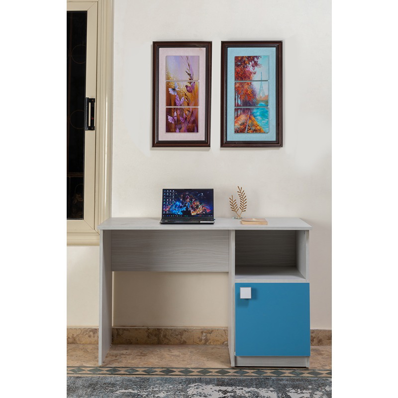 Desk, 120 cm, Light Grey/Turquoise - KM-EG11-59