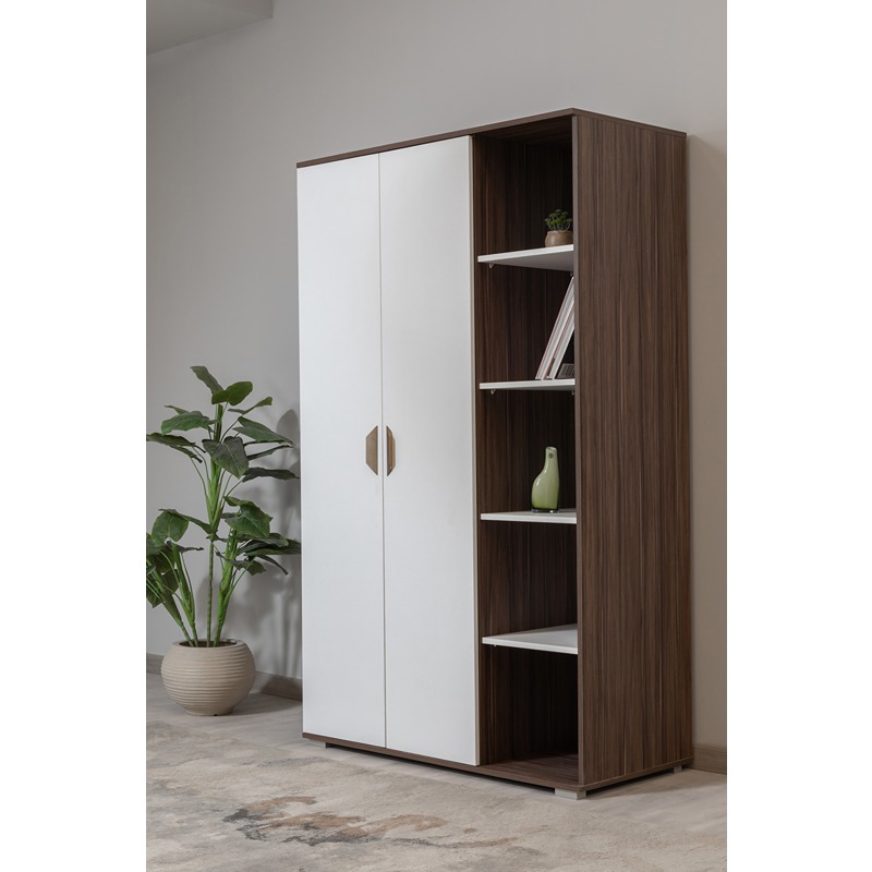 Wardrobe, 120 cm, Wood/Beige - KM-EG11-69