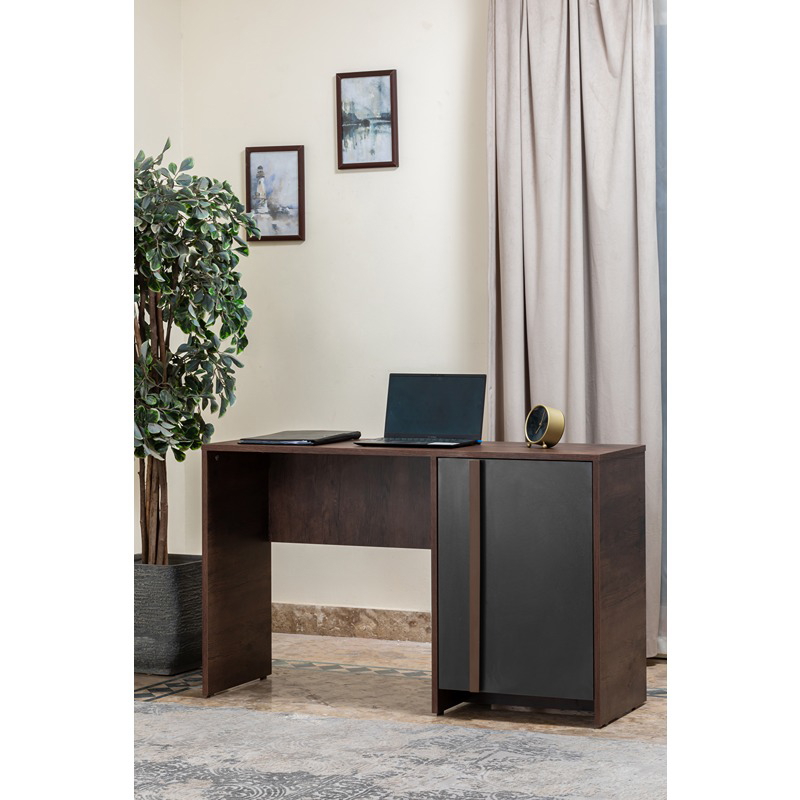 Desk, 120 cm, Brown/Dark Grey - KM-EG11-149