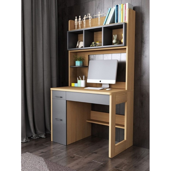 Desk with cabinet, 100 cm, Wood /black - KM-EG109-117