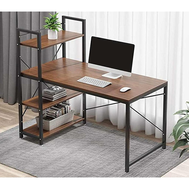 Desk, 120 cm, Black/Brown - KM-EG124-75