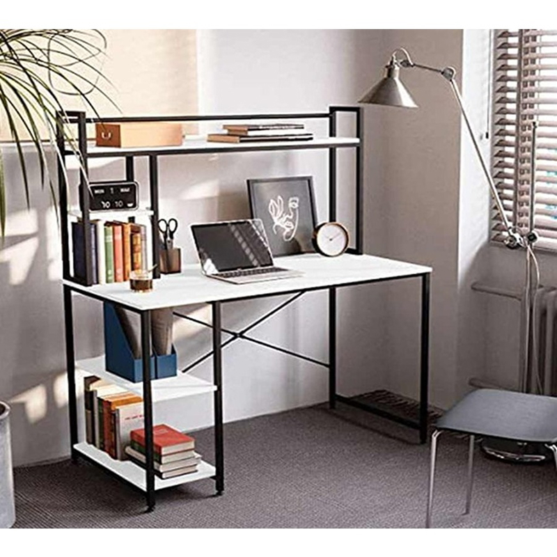 Desk, 120 cm, White/Black - KM-EG124-77