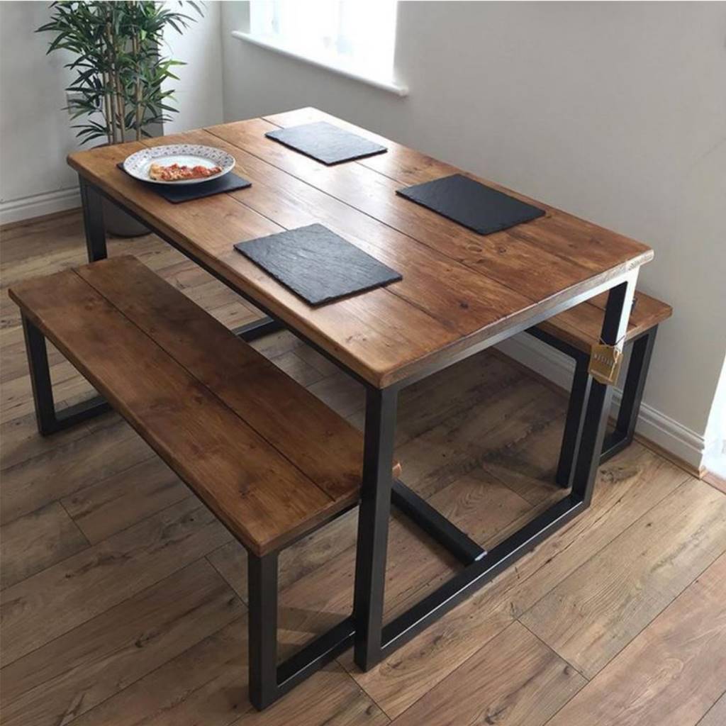 Dining table, multi sizes, Black/Brown -KM-EG124-101