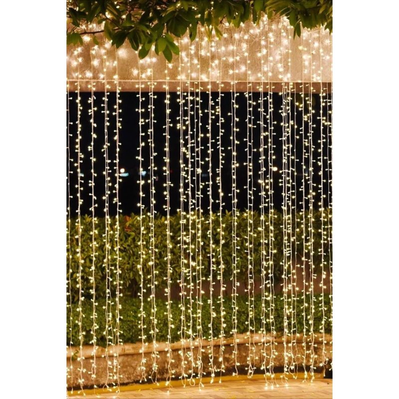 LED curtain for Ramadan decoration, 16 pieces, transparent - KM-EG43-158