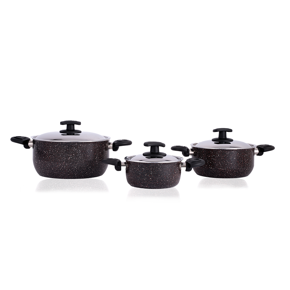 Cookware Set, 6 Pcs, Black - KM-EG64-41