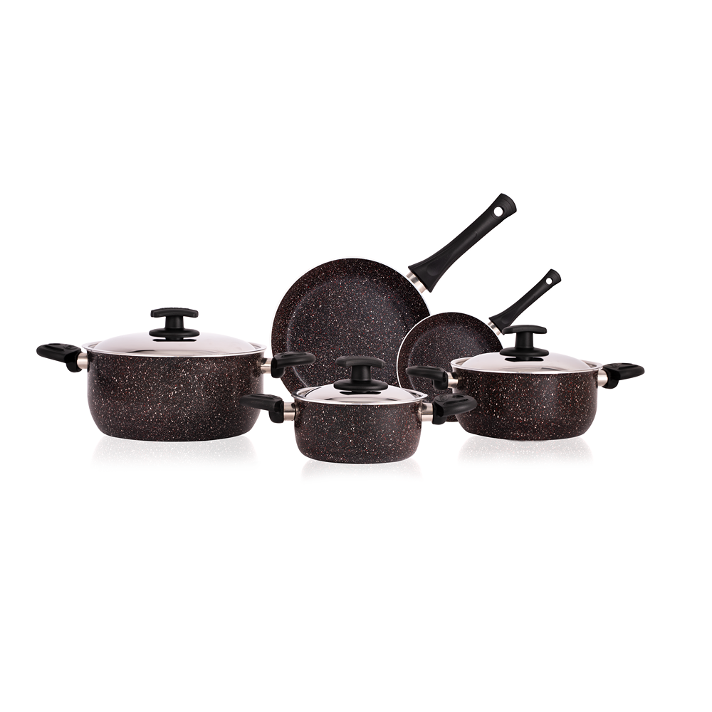 Cookware Set, 8 Pcs, Black - KM-EG64-42