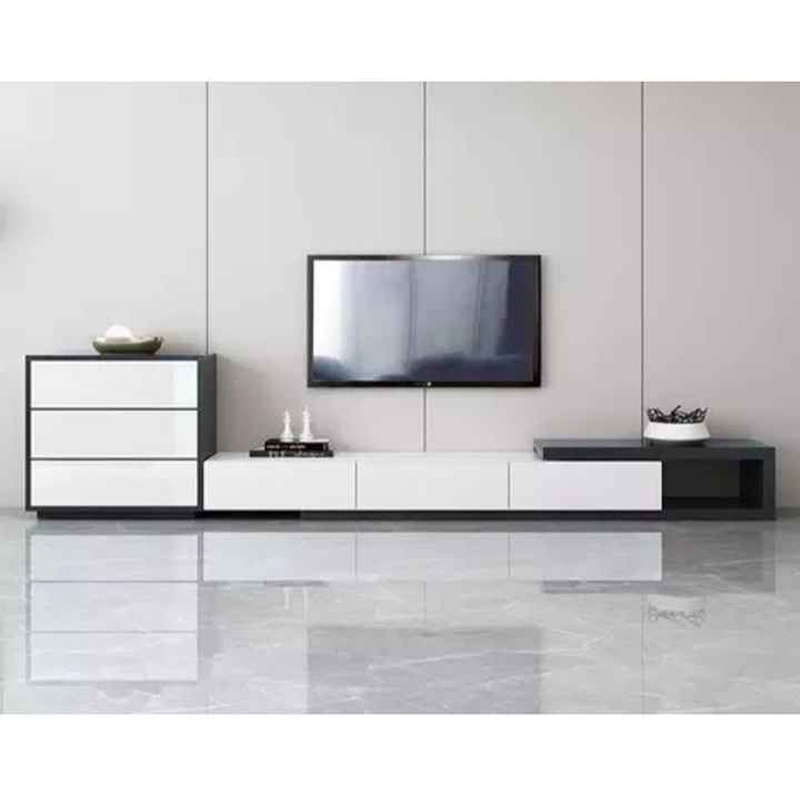TV Unit, 280 cm, White/Black - KM-EG140-52