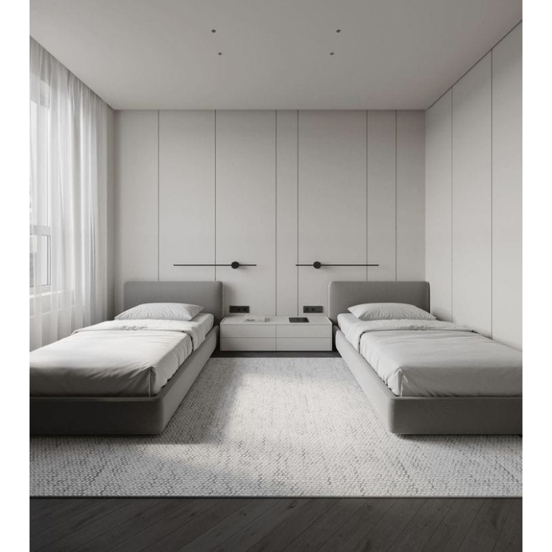 Bed, 2-piece, 120 cm, gray - KM-EG144-04