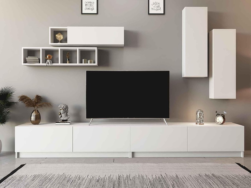 TV table, 195 cm, white - KM-EG146-72