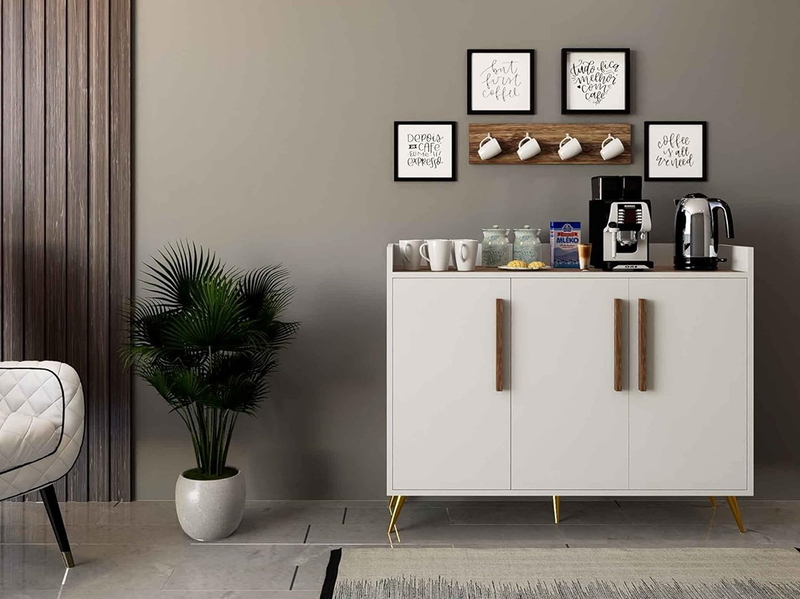 Coffee corner, 120 cm, white - KM-EG146-85